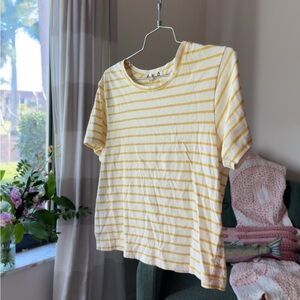 AMO Yellow Striped Short Sleeve Tee